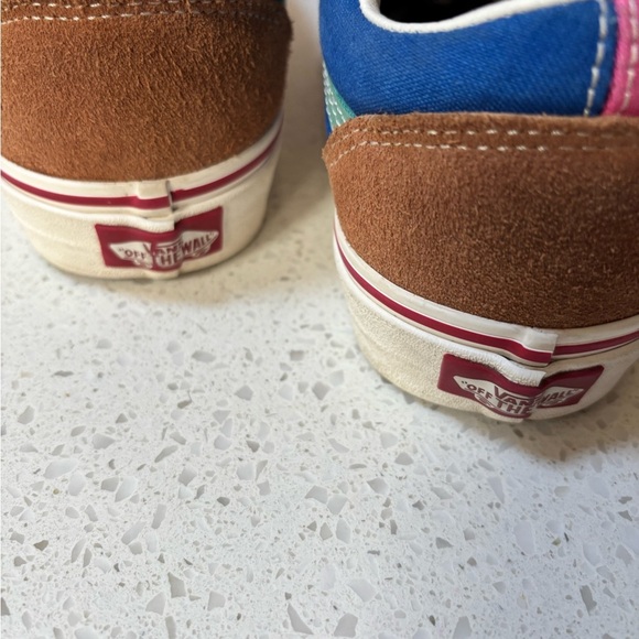 Vans Women's Old Skool Frayed Laces Port Royale Colorblock Suede Skate Sneakers - Picture 6 of 7